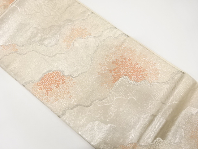 アンティーク　流水に小花模様織り出し袋帯（材料）